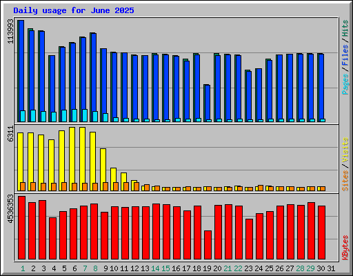 Daily usage for June 2025