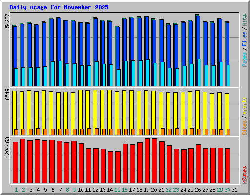 Daily usage for November 2025