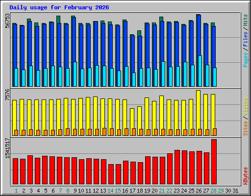 Daily usage for February 2026