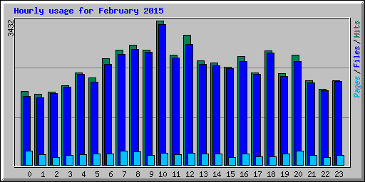 Hourly usage for February 2015