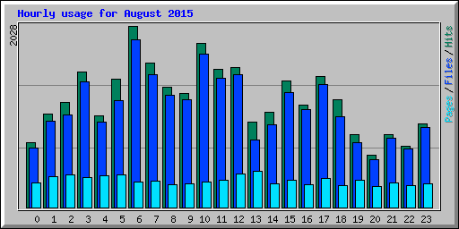 Hourly usage for August 2015