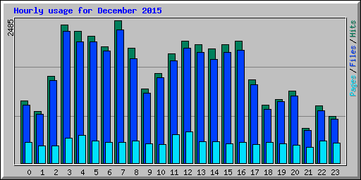 Hourly usage for December 2015
