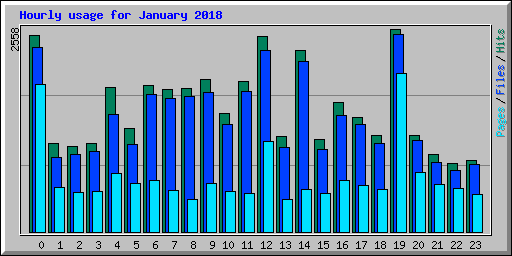 Hourly usage for January 2018