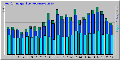Hourly usage for February 2023