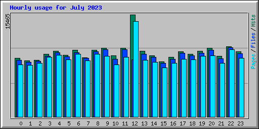 Hourly usage for July 2023