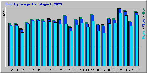 Hourly usage for August 2023